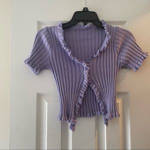 Small Purple Flowy Knit crop top